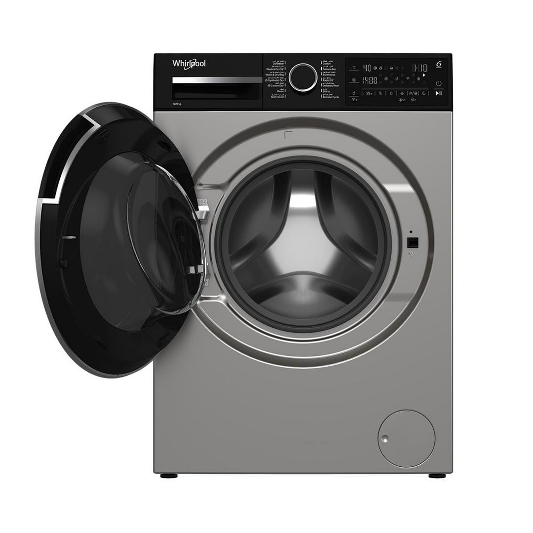 Whirlpool Front Load Washing Machine, 12kg Washing Capacity, 8kg Drying Capacity, WWD 128144D SBME – Silver