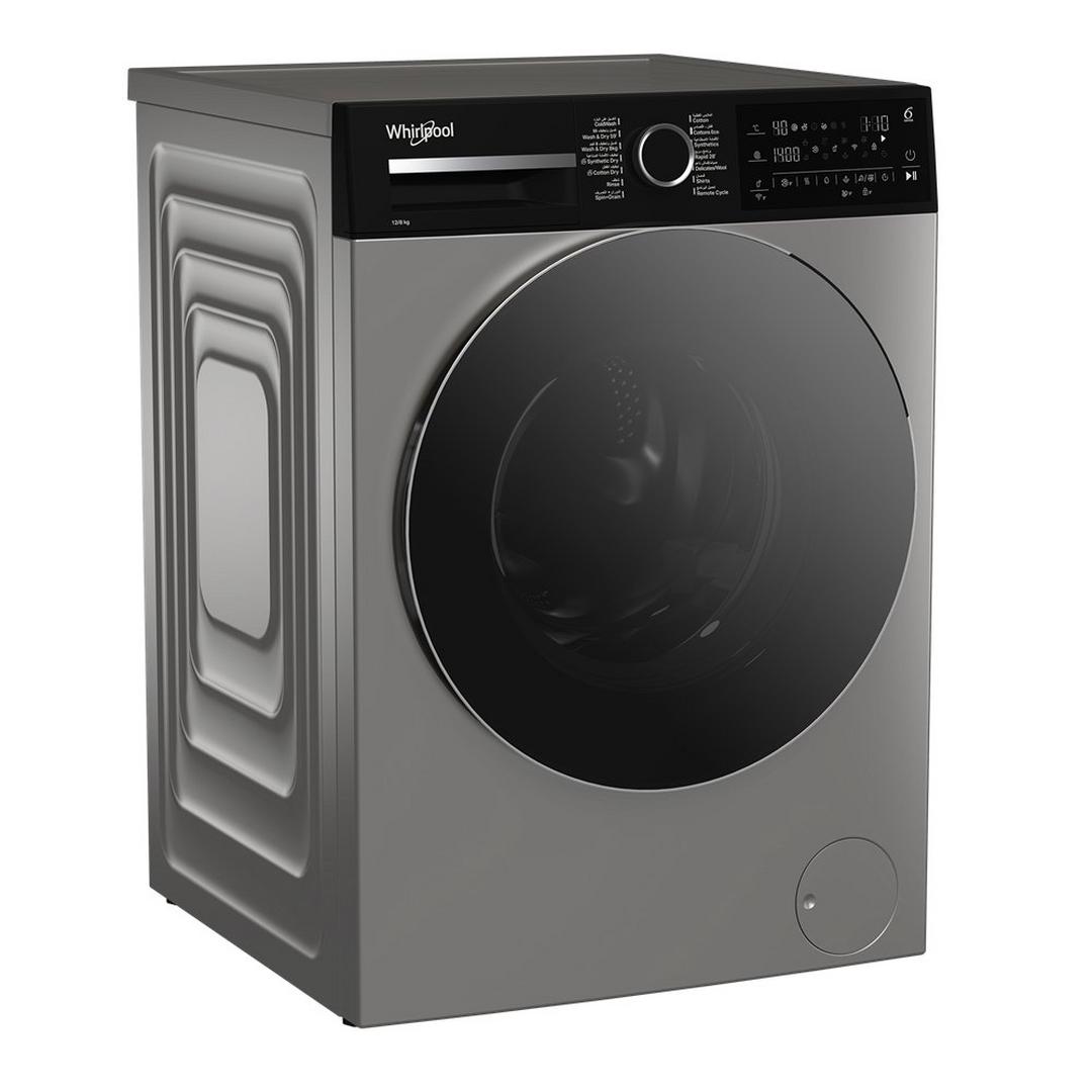 Whirlpool Front Load Washing Machine, 12kg Washing Capacity, 8kg Drying Capacity, WWD 128144D SBME – Silver