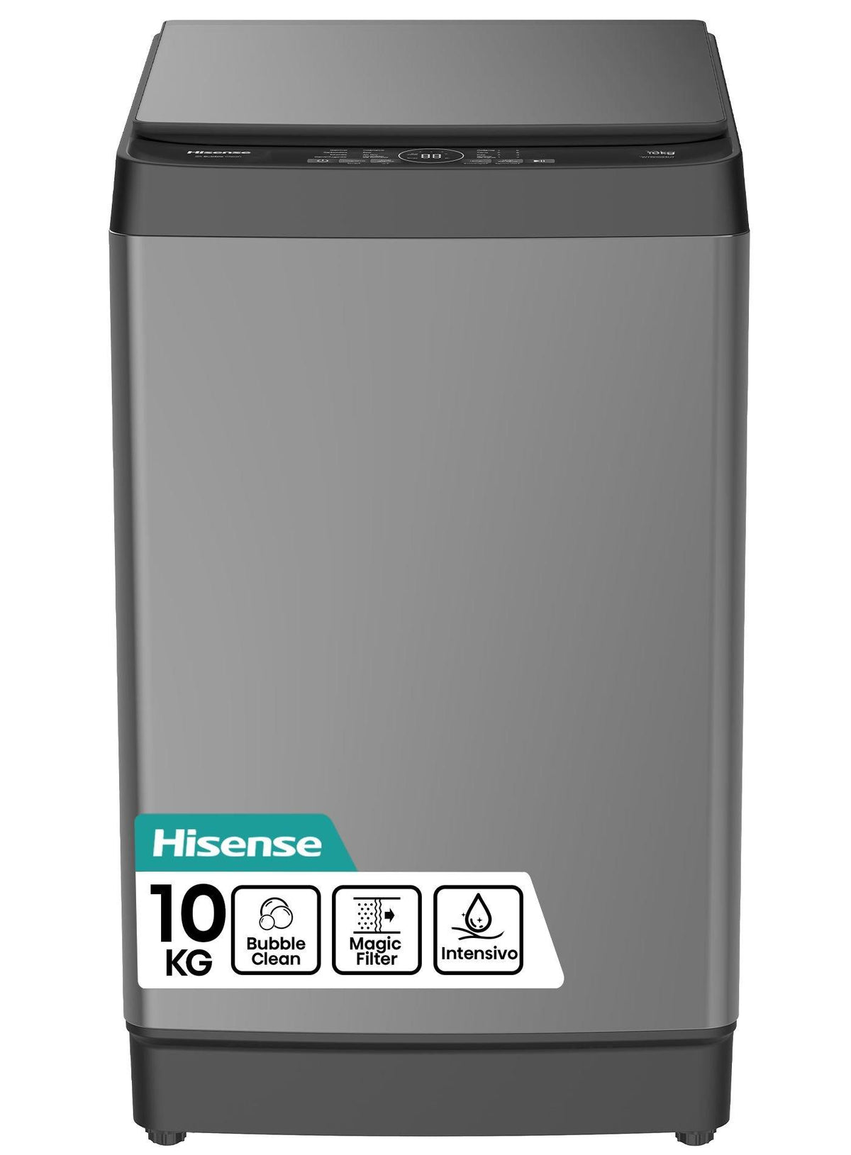 Hisense Top Load Washing Machine, 10 KG Capacity WT3K1023UT - Grey
