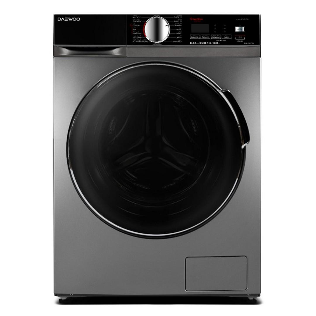 Daewoo Front Load Washing Machine, 8 kg,1400 rpm, DW-F0871SL - Silver