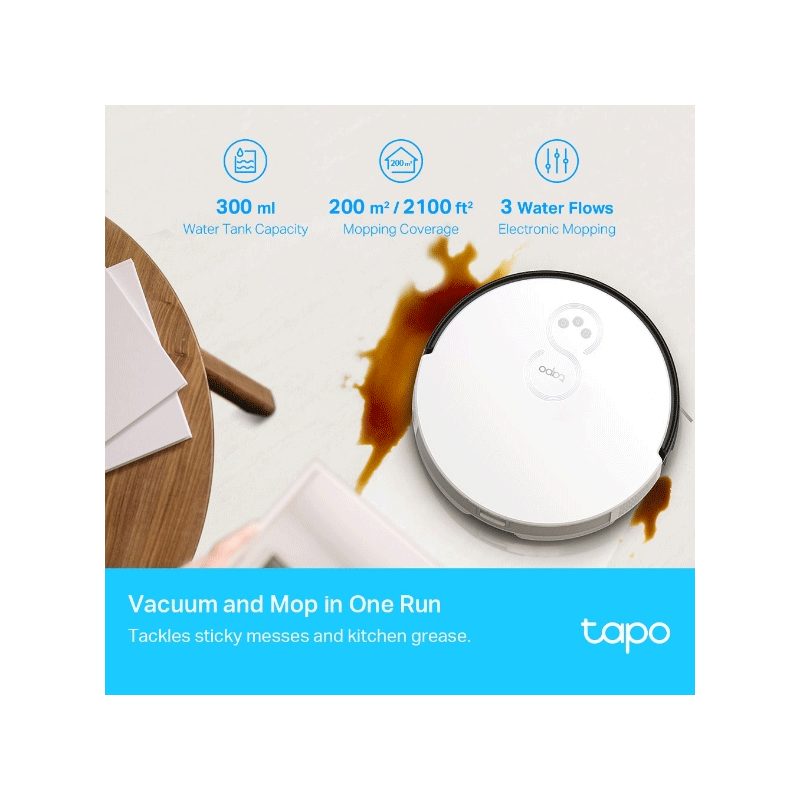 TP-Link (Tapo RV10) Robot Vacuum & Mop - 2600 mAh / 4-Level