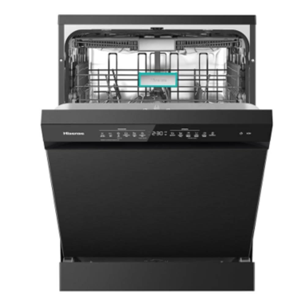 Hisense Free Standing Dishwasher, 8 Programs, 16 Place Settings, 3 Sprayers, HS673C90BME - Black