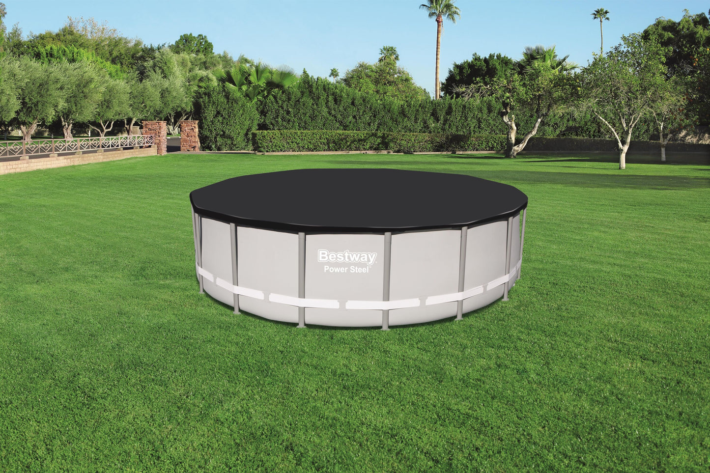 Bestway 4.88m pool cover (contents:one pool cover, fits 4.88m (16') steel pro max pools and 4.88m (16') power steel pools and 4.88m (16') power steel swim vista series pools and 4.60m x 1.20m(15'x48") hydrium pools)
