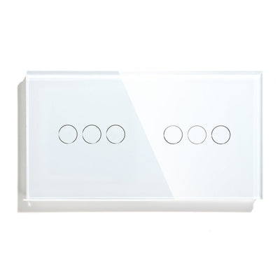 Gopeta 3+3-Gang Smart Wi-Fi Touch Switch with Glass Panel - White