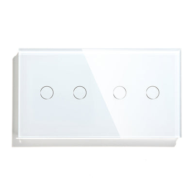 Gopeta 2+2-Gang Smart Wi-Fi Touch Switch with Glass Panel - White