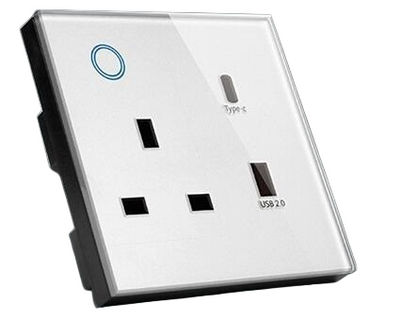 Gopeta Wi-Fi UK Single Socket  - 13A / USB-A / USB-C / White