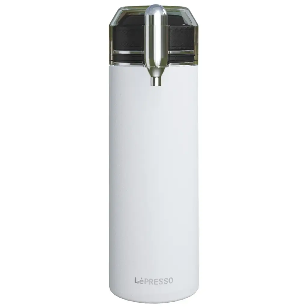 LePresso Sparkling Water Bottle Double Wall Vacuum - White Color