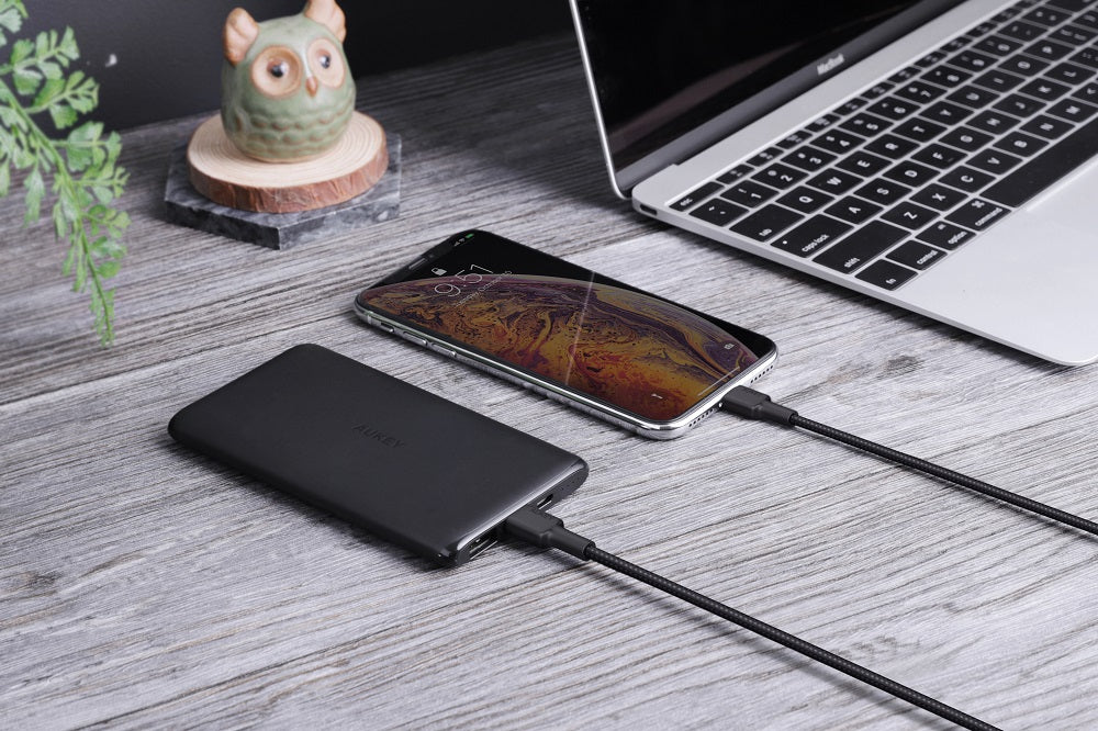 Aukey 20W Compact PD Charger + USB-C - Lightning Cable  + 30W Car Charger / Black - Bundle Offer