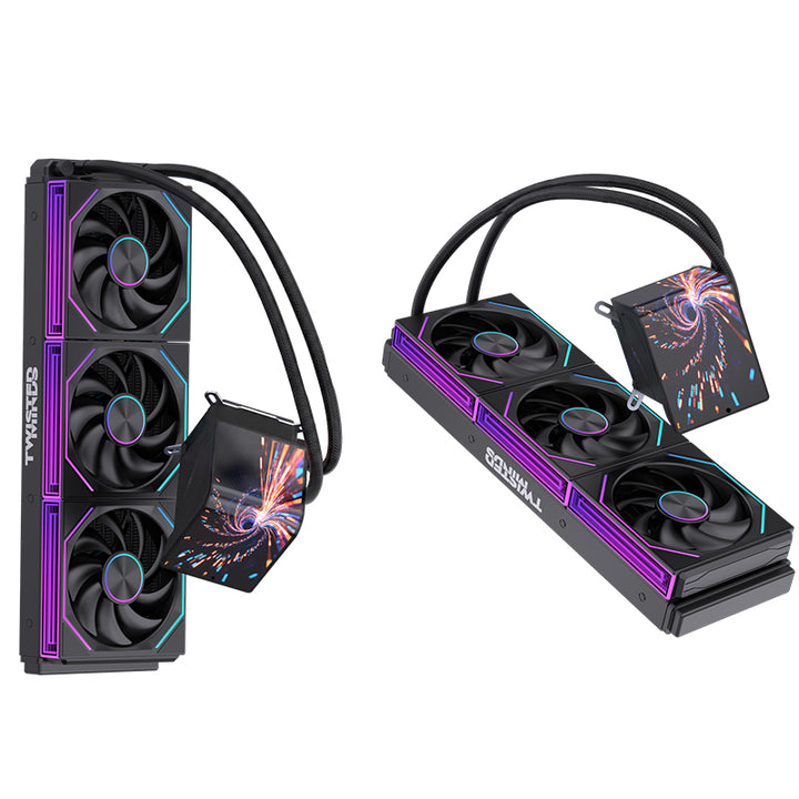 Twisted Minds ThunderFlow 360mm Liquid CPU Cooler with 6.6" Smart IPS Display - Black