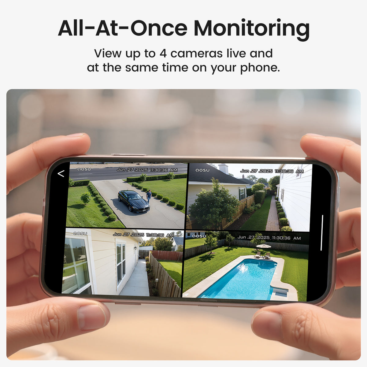 AOSU Solar Cam D1 Classic Kit 2 Cameras - 3MP / AI Detection / Night Vision