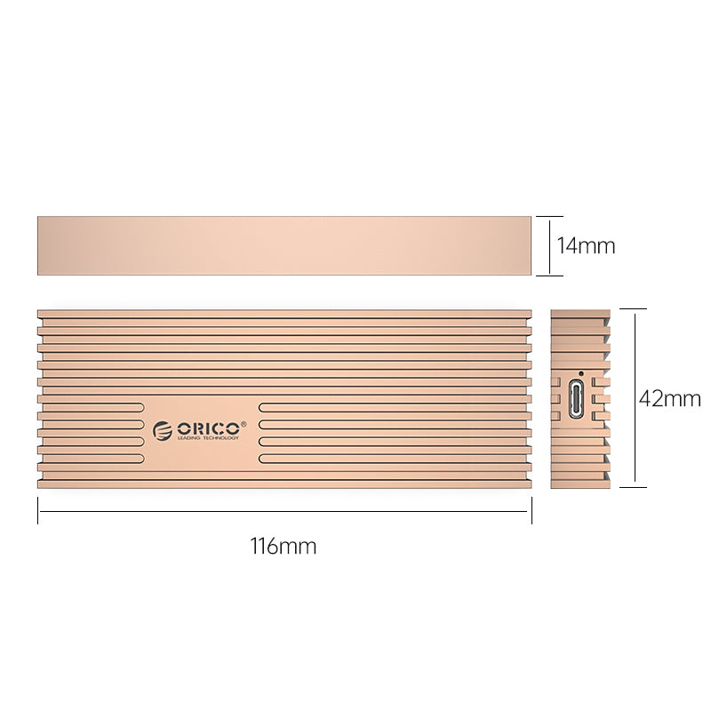 ORICO USB3.2 20Gbps M.2 NVMe SSD Enclosure - Rose Gold