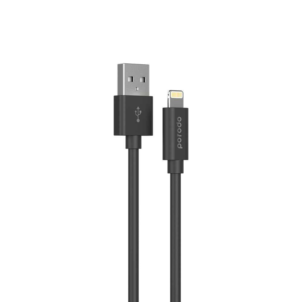 Porodo PVC Lightning Cable 1.2m - Black