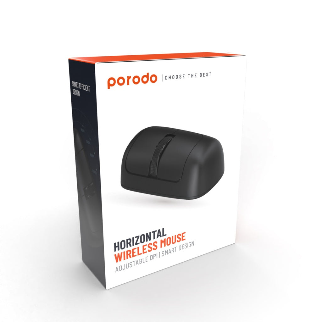 Porodo Wireless Horizontal Mouse DPI 2000 - Black