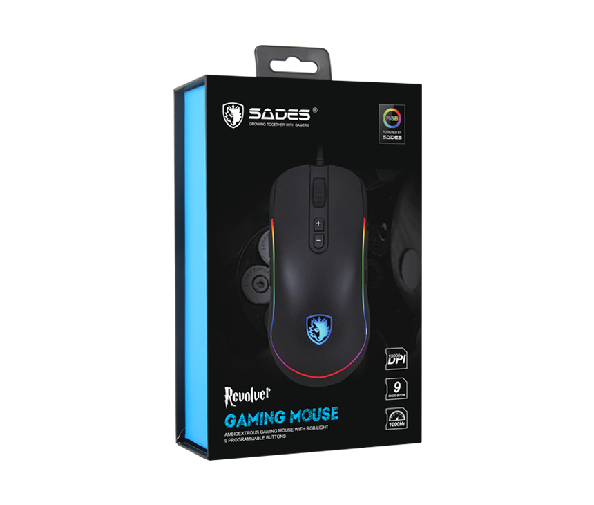 SADES Revolver Gaming Mouse rgb- S11