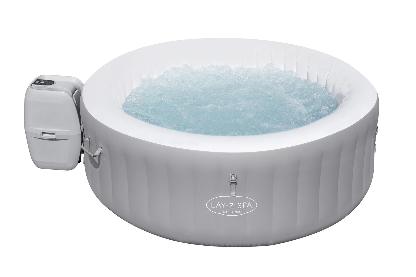Bestway 1.70m x 66cm st.lucia airjet 3 grey (one durable liner, one heater(220-240v), one filter, chemconnect, one inflatable cover, airjet system)