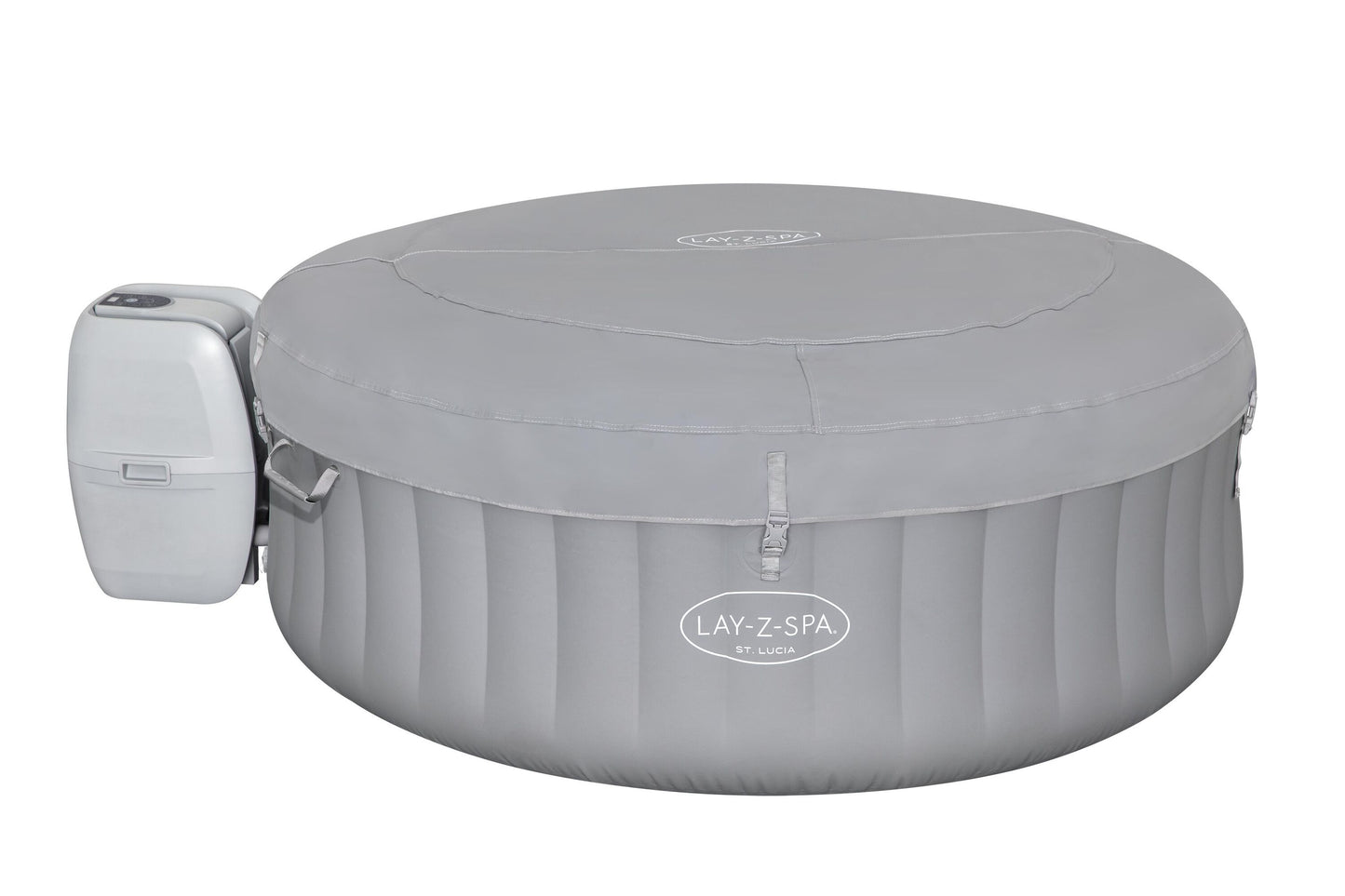 Bestway 1.70m x 66cm st.lucia airjet 3 grey (one durable liner, one heater(220-240v), one filter, chemconnect, one inflatable cover, airjet system)