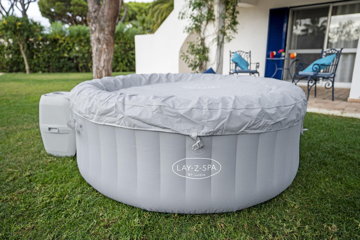 Bestway 1.70m x 66cm st.lucia airjet 3 grey (one durable liner, one heater(220-240v), one filter, chemconnect, one inflatable cover, airjet system)