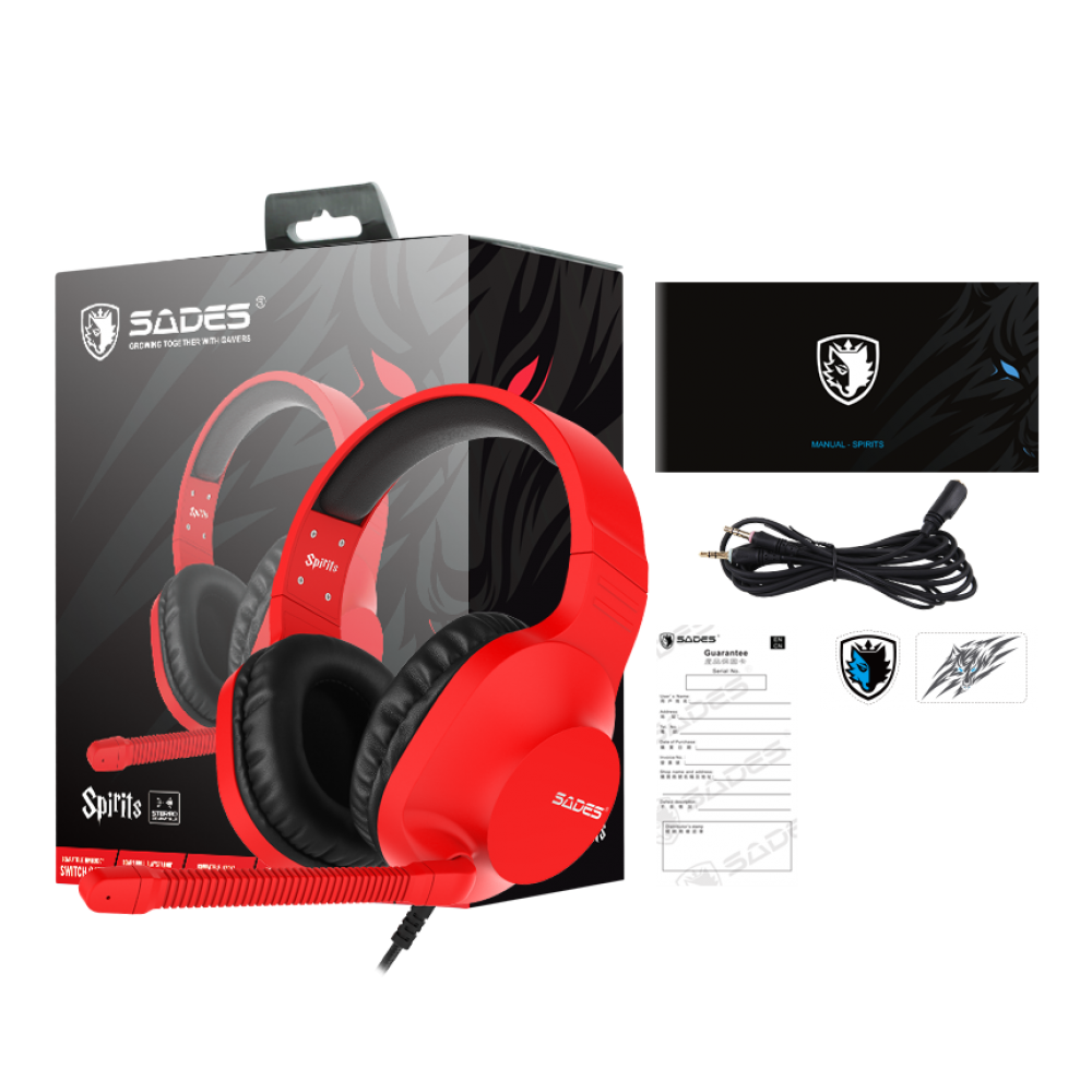 SADES Gaming Headset-Spirits (SA-721) - Red