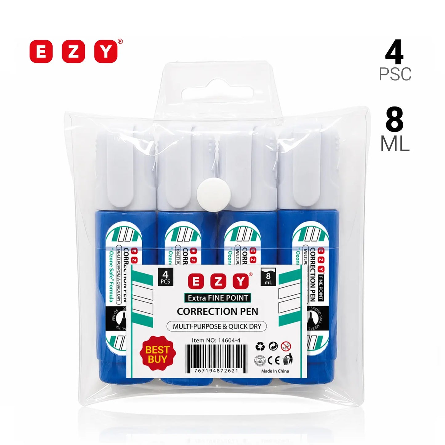 Ezy Correction Pen - 8ml / 4 Pieces
