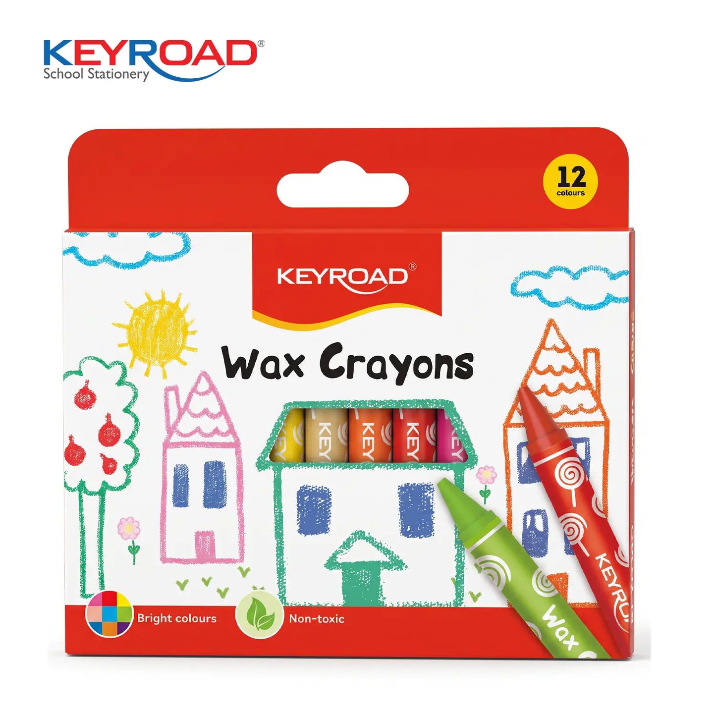 Keyroad Wax Crayons - 11X105mm / 12 Colors