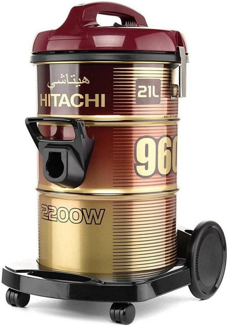Hitachi Vacuum Cleaner 2200 Watts, 21 Liters, CV-960F SS220 WR - Wine Red