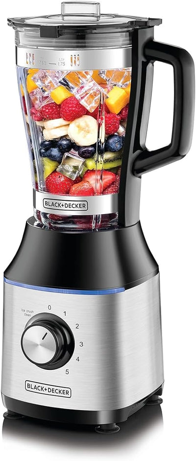 Black+Decker High Speed Premium Blender with Glass Jar - 700W / Black/Silver
