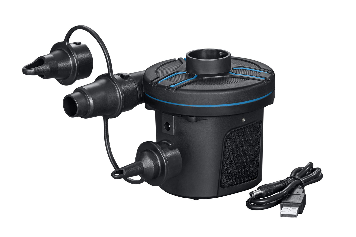 Bestway powertouch rechargeable electric air pump (power pump, usb cable, 3 valve adaptors)