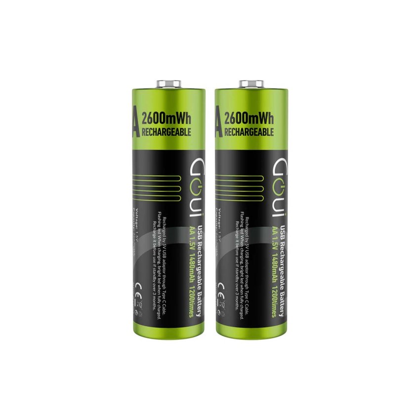 Goui Rechargeable AA Battery - 1300mAh / 2600mWh / 1.5V / USB-C