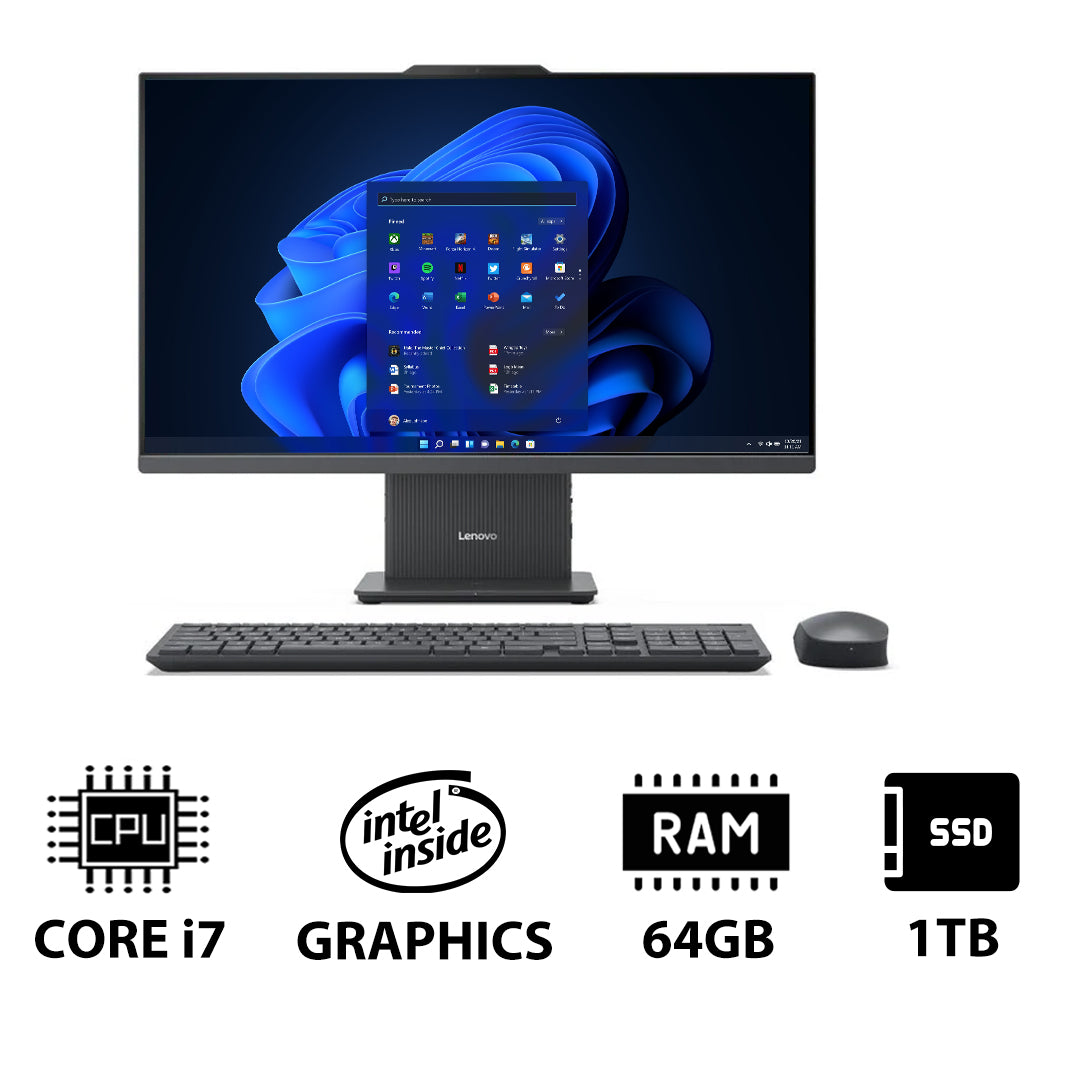 Lenovo IdeaCentre 27 Gen 9 AIO PC - i7 / 64GB / 1TB (NVMe M.2 SSD) / 27" FHD Non-Touch / Win 11 Pro / Arabic/English / 1YW / Luna Grey - Desktop