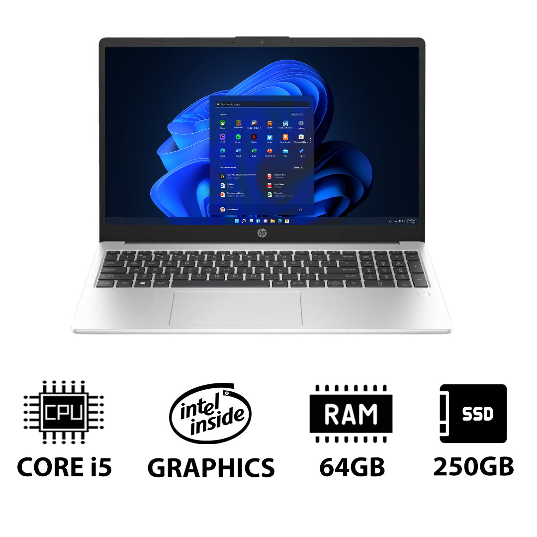 HP 250 G10 - 15.6" FHD / i5 / 64GB / 250GB (NVMe M.2 SSD) / Win 11 Pro / 1YW - Laptop