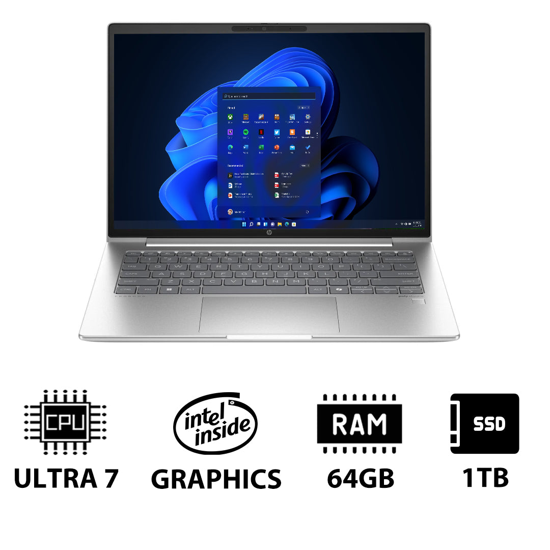 HP ProBook 440 G11 - 14" WUXGA / Ultra 7 155U / 64GB / 1TB (NVMe M.2 SSD) / Win 11 Pro / 1YW / Pike silver - Laptop