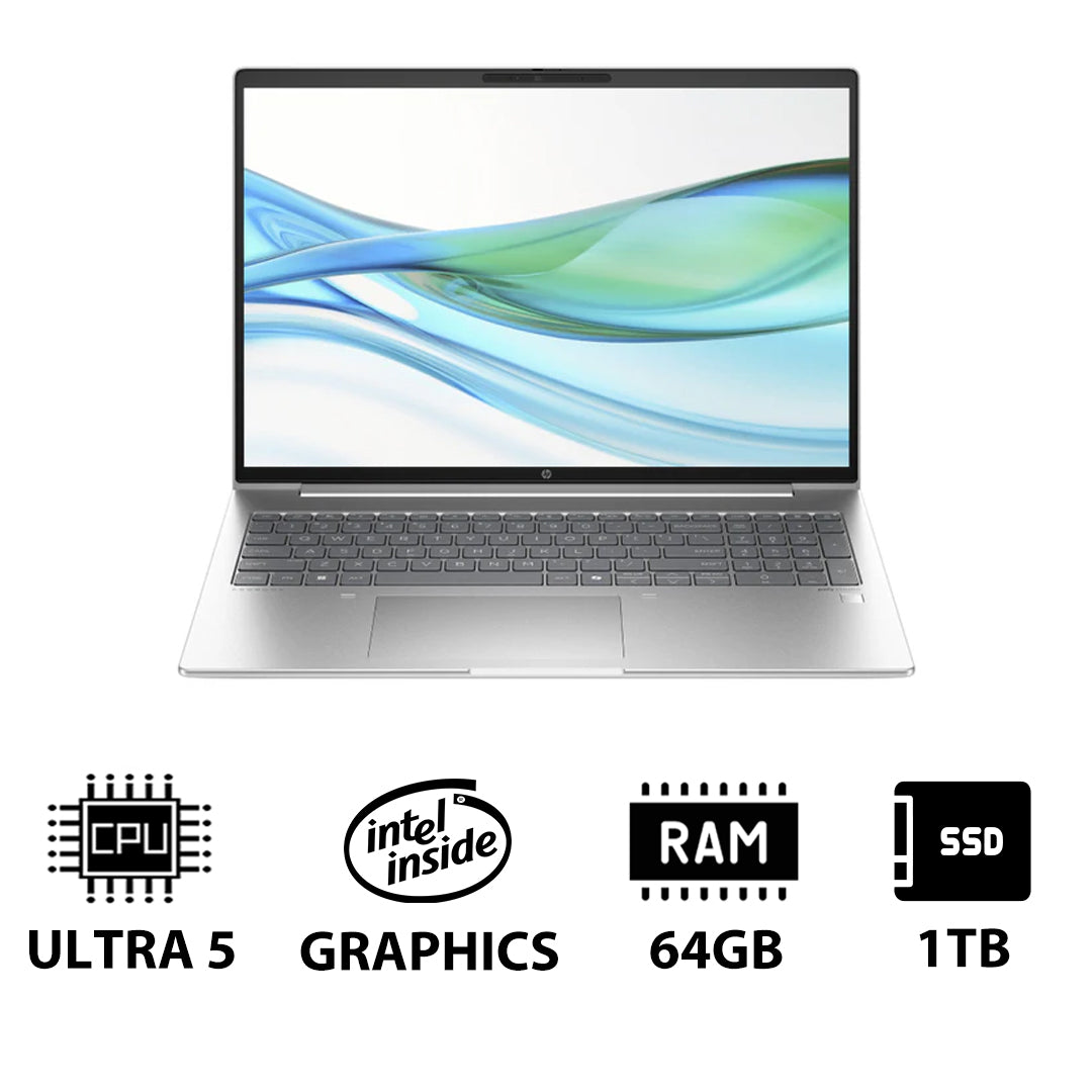 HP ProBook 460 G11 - 16" WUXGA / Ultra 5 125U / 64GB / 1TB (NVMe M.2 SSD) / DOS (Without OS) / 1YW / Pike silver - Laptop