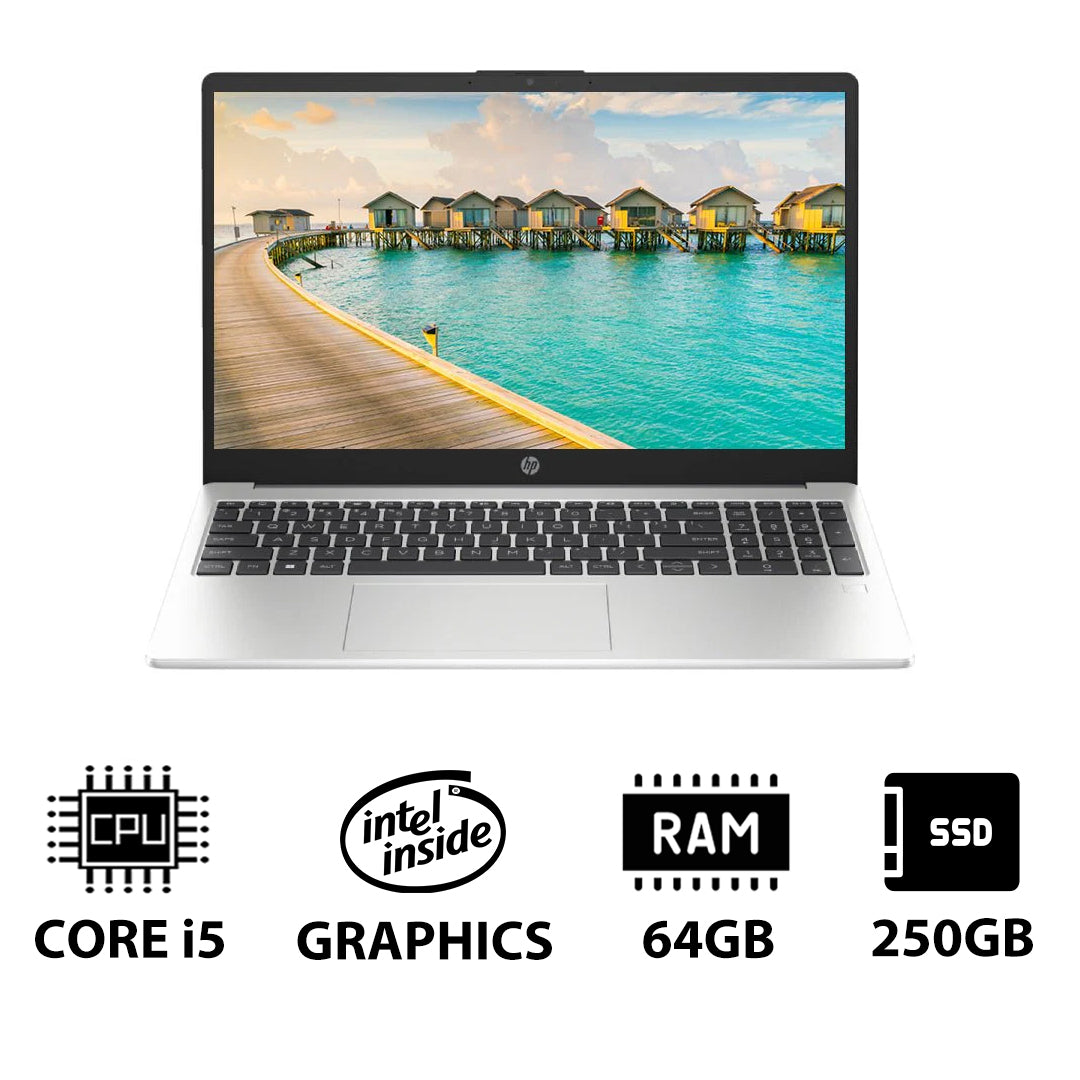 HP 250 G10 - 15.6" FHD / i5 / 64GB / 250GB (NVMe M.2 SSD) / DOS (Without OS) / 1YW - Laptop