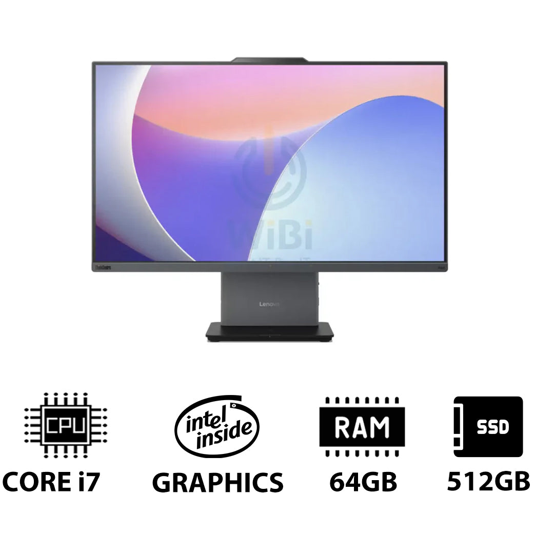 Lenovo ThinkCentre neo 50a 24 Gen 5 - i7 / 64GB / 512GB (NVMe M.2 SSD) / 23.8" FHD Non-Touch / DOS (Without OS) / 1YW / Arb/Eng / Luna Grey - Desktop