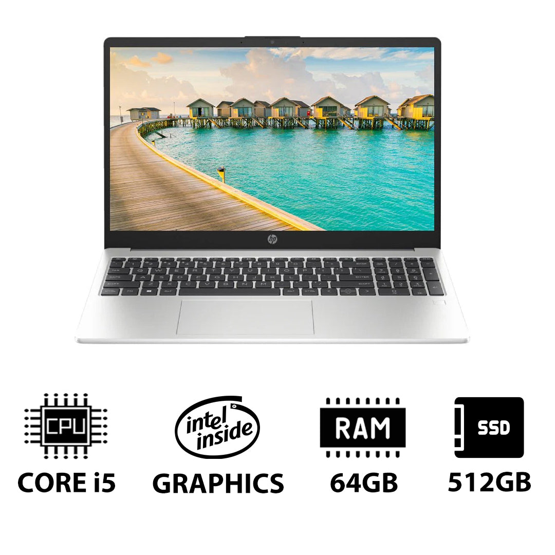 HP 250 G10 - 15.6" FHD / i5 / 64GB / 512GB (NVMe M.2 SSD) / DOS (Without OS) / 1YW - Laptop