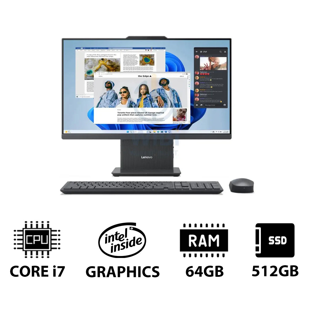 Lenovo IdeaCentre Gen 9 AIO PC - i7 / 64GB / 512GB (NVMe M.2 SSD) / 23.8" FHD Non-Touch / DOS (Without OS) / 1YW / Luna Grey - Desktop