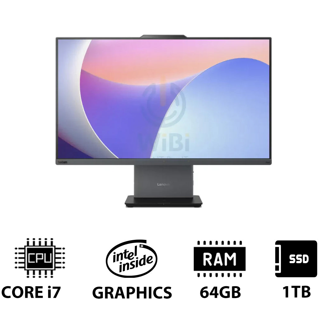 Lenovo ThinkCentre neo 50a 27 Gen 5 AIO PC - i7 / 64GB / 1TB (NVMe M.2 SSD) / 27" FHD Non-Touch / DOS (Without OS) / 1YW / Luna Grey - Desktop