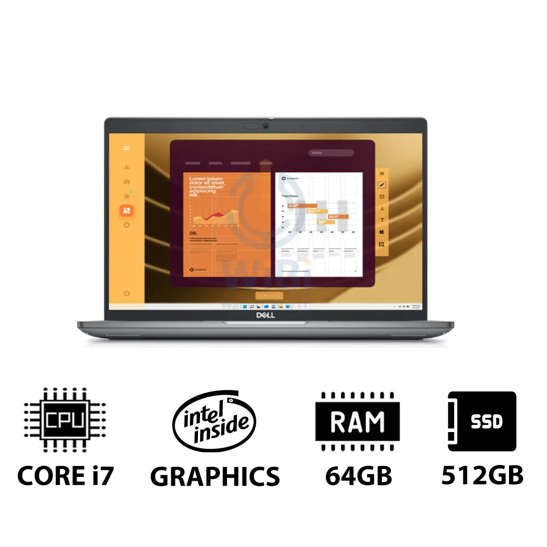 ديل لاتيتيود 5450 - 14.0 بوصة FHD / آي 7 / 64 جيجابايت / 512 جيجابايت (NVMe م.2 إس إس دي) / شبكة WAN / دوس (بدون نظام تشغيل)  ضمان سنة - لابتوب