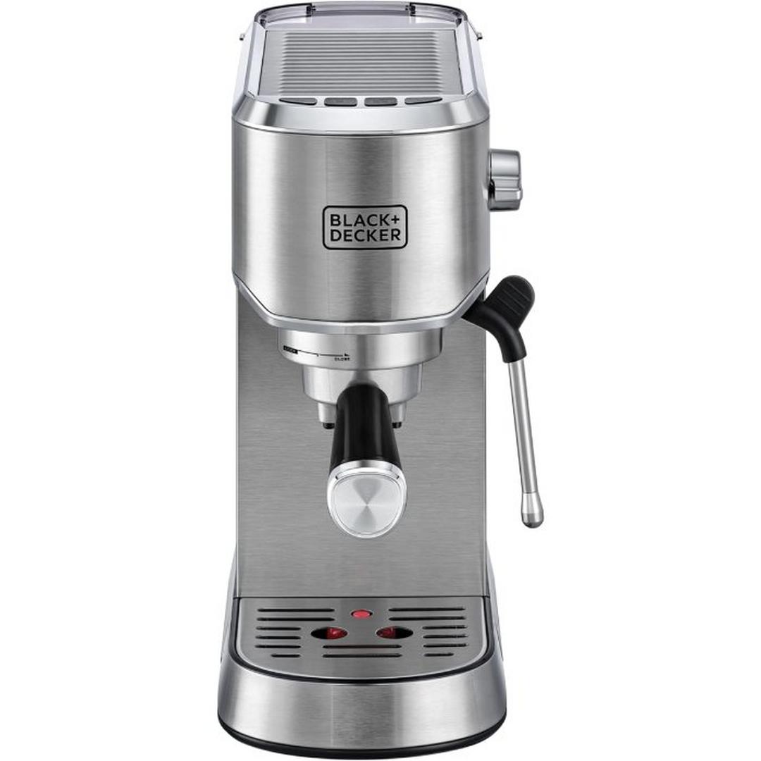 Black+Decker Stainless Steel Espresso Coffee Machine - 1450W / 1 Liter