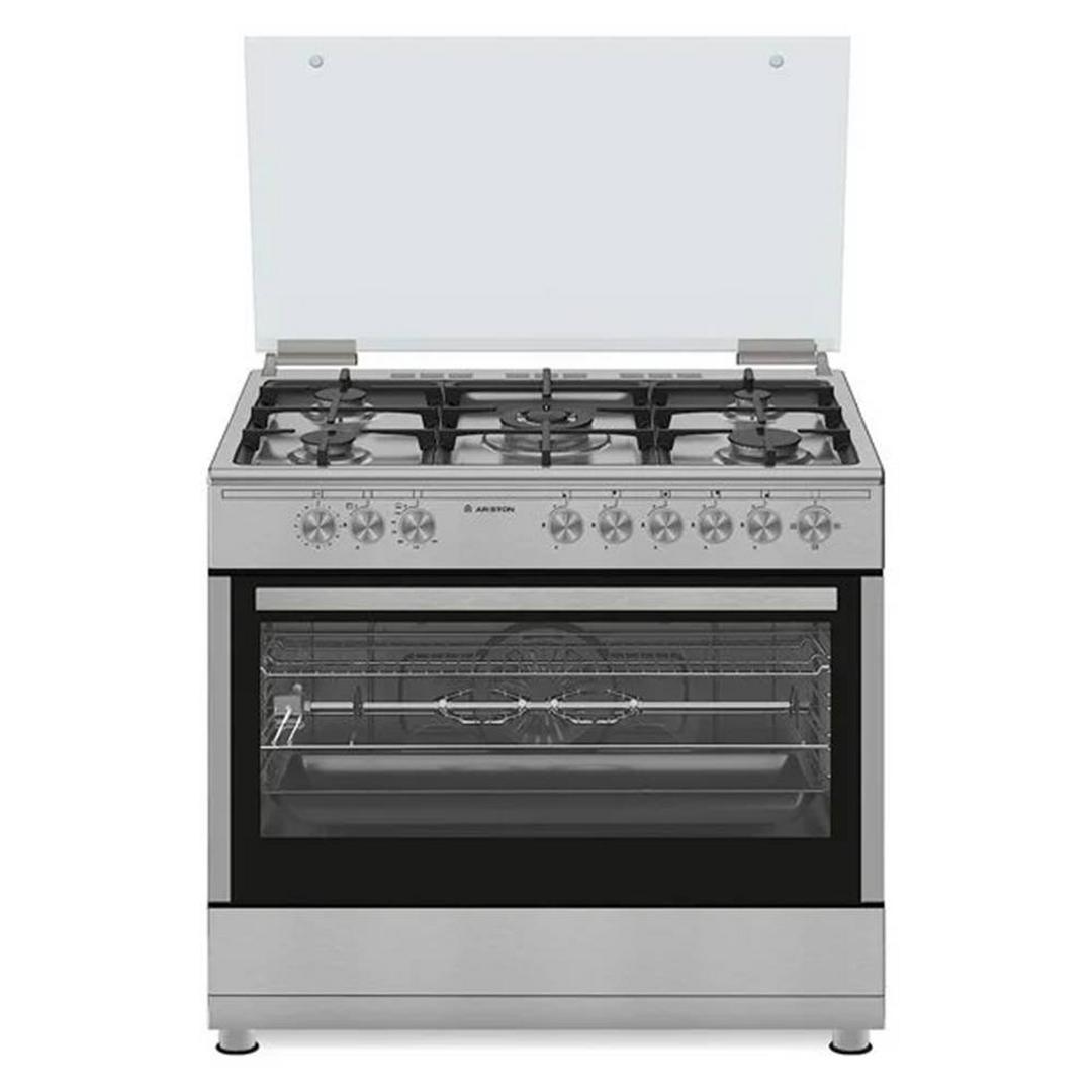 Ariston 5 Burner Cooker Gas, 90X60CM, AM9GC6KCX – Stainless Steel