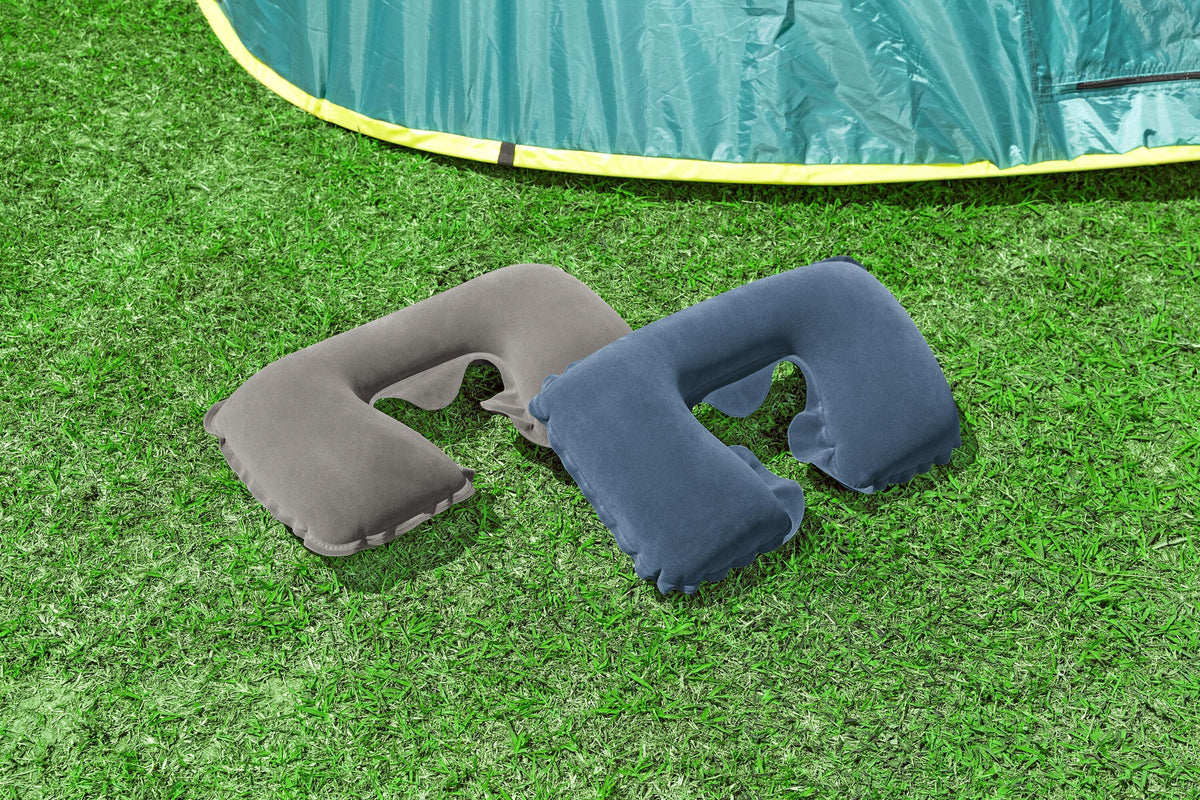 Bestway 37Cm X 24Cm X 10Cm Flocked Air Neck Rest (Contents:Pillow, 2 Assorted Colors)