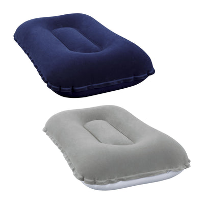 Bestway 42cm x 26cm x 10cm flocked air camp pillow (contents:pillow, repair patch, 2 assorted colors)