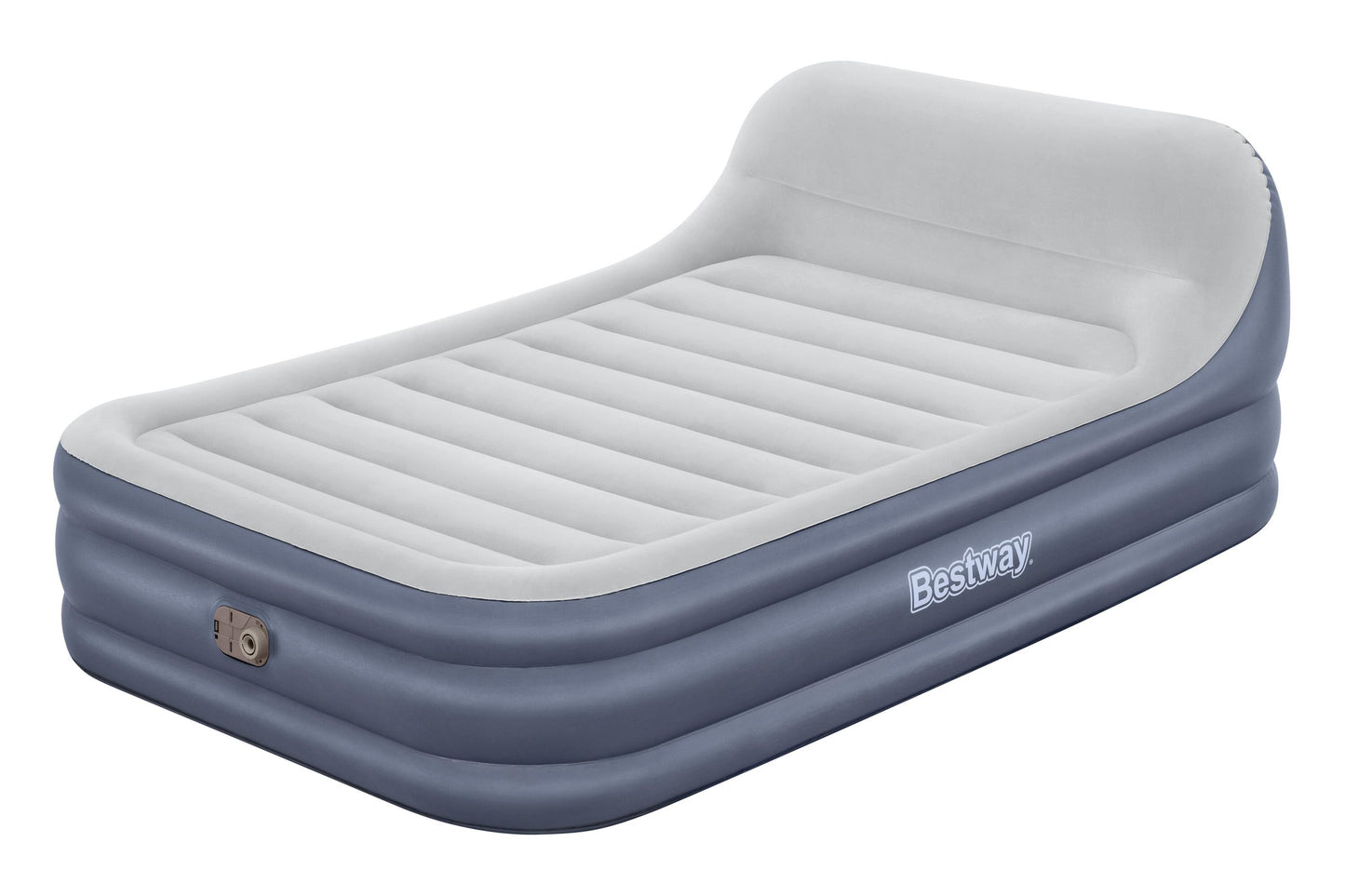 Bestway 2.26m x 1.52m x 84cm tritech sleekflow headboard air mattress queen built-in ac pump (contents:air mattress, storage bag, repair patch, with built-in pump(220v~240v))