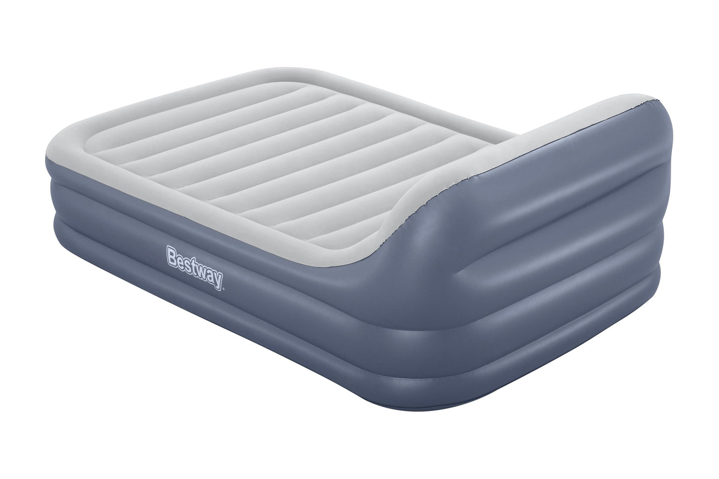 Bestway 2.26m x 1.52m x 84cm tritech sleekflow headboard air mattress queen built-in ac pump (contents:air mattress, storage bag, repair patch, with built-in pump(220v~240v))