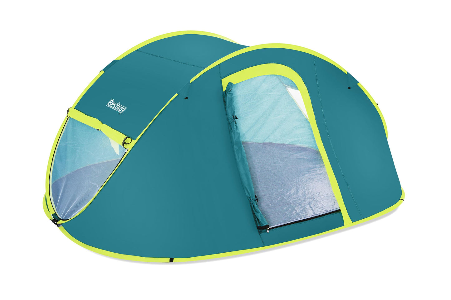 Bestway 2.10m x 2.40m x 1.00m coolmount 4 tent (contents:tent, carry bag, eight pegs, one layer, 2000mmh20)