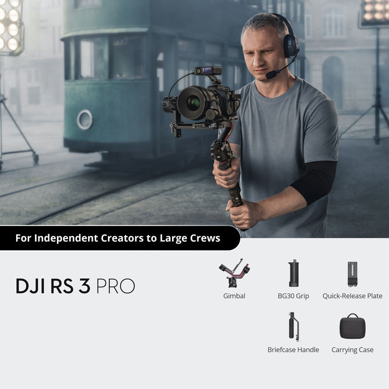 DJI RS 3 برو مثبت انحراف - 2.4 جيجا هرتز / 1950 مللي امبير / يو اس بي / تايب-سي - أسود