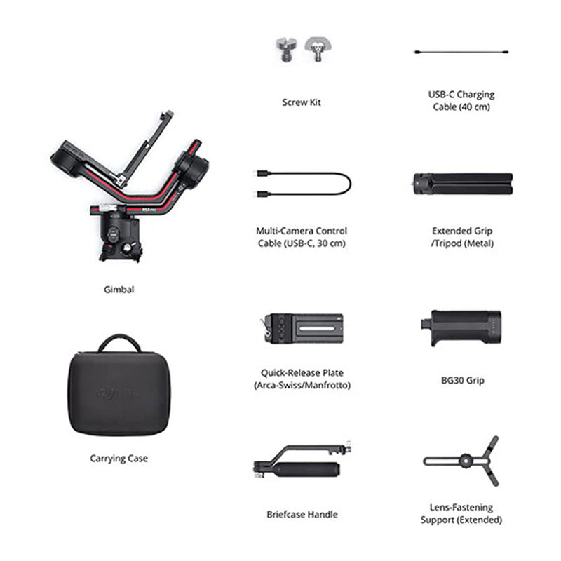 DJI RS 3 برو مثبت انحراف - 2.4 جيجا هرتز / 1950 مللي امبير / يو اس بي / تايب-سي - أسود