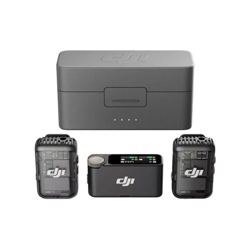 DJI Mic 2 Digital Wireless Dual Microphone Kit Charging Case - 3.5mm Jack / USB / Lightning / Type-C - Black