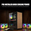 Twisted Minds WoodX Series ATX Mid Tower Gaming Case - Black (4 ARGB Fans Included)