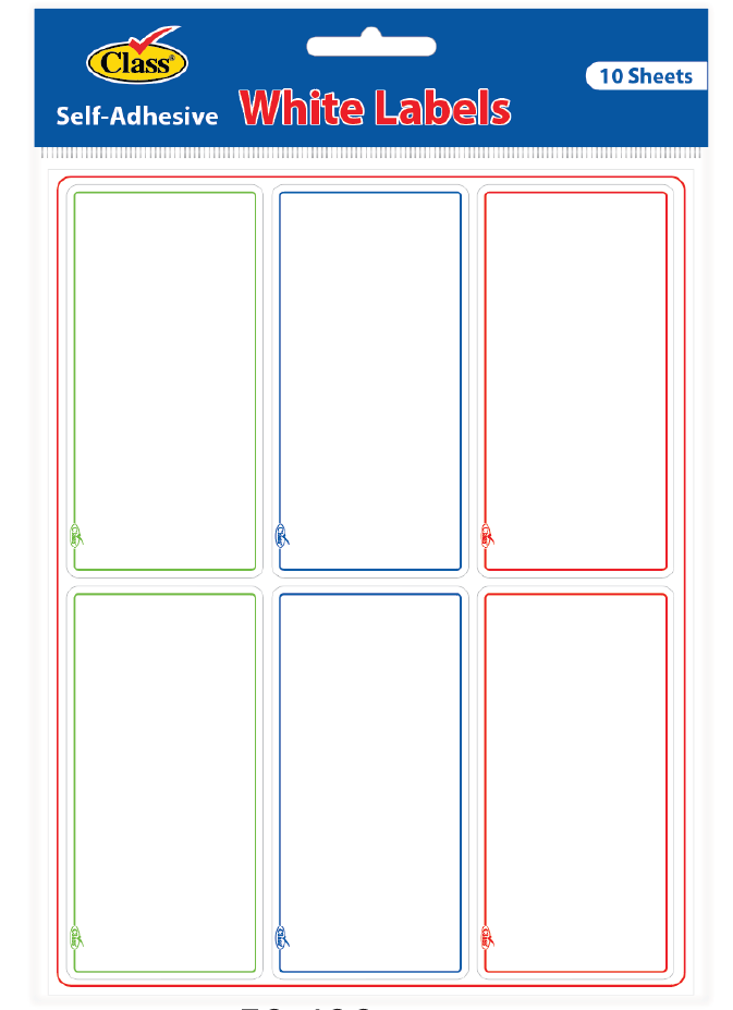 Class Label Frame Stickers - 50X100mm / 10 Sheets